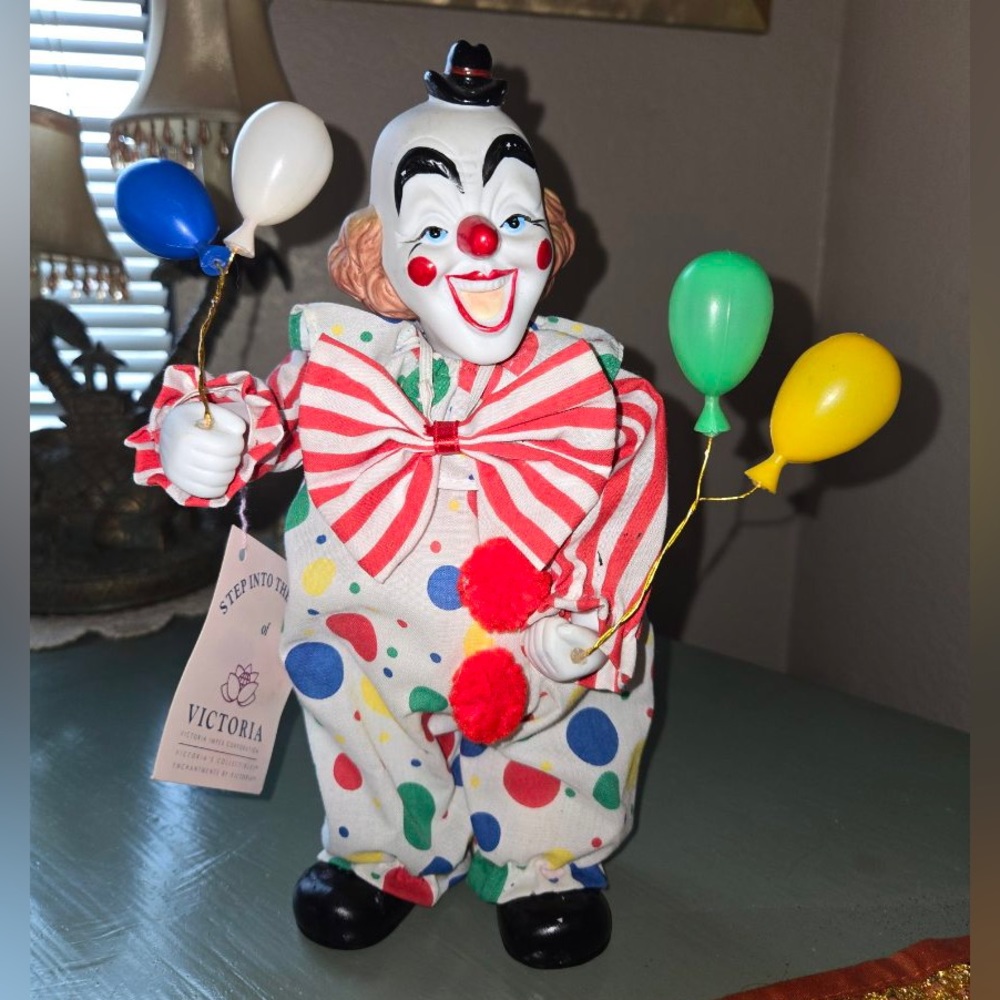 1976 Vintage Victoria Impex Corporation Clown Collectable ( Wind up / Moves )